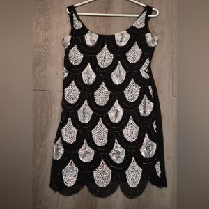 Black and Silver Sequin Dress